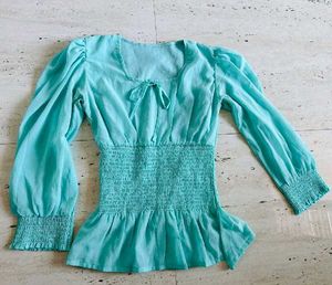 Combo Turquoise Long Sleeve Top