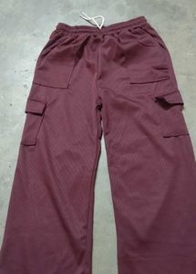 Burgundy Corduroy Cargo Pants