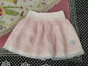 Dollette Lacey Pink Mini Skirt