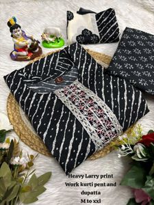 Heavy Lehriya Kurti Pant Set