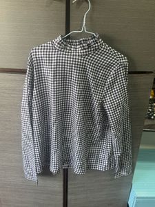 Gingham Mock Neck Top