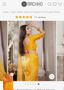 Aaccho Pre Draped Yellow Saree