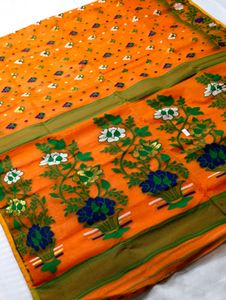 Cotton Jamdani Saree Without Blouse Piece