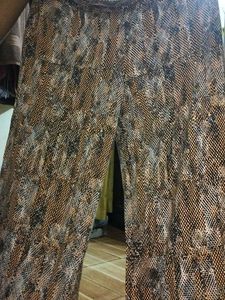 Snakeskin Print Wide Leg Pants