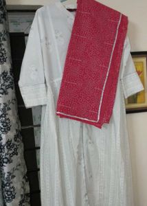 Women's White Kurti Set