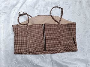 Houndstooth Corset Top 🤎