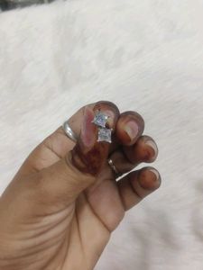 925 Sparkling Square Stud Earrings Wth Hallmark