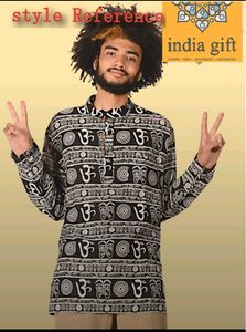 OM PRINTED KURTA - BLACK EDITION