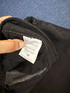 Roadster Black Denim Straight Mini Skirt