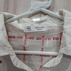 Red-White Shirt Top