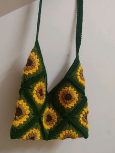 🌻Sunflower Crochet Side Bag
