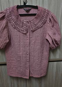 Pink Textured Blouse