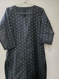 Black Chanderi Kurta