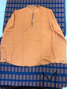 Orange Mandarin Collar Shirt