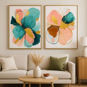 Modern abstract printed paintings on canvas