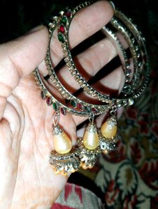 Beautiful Diemond Kada Bangle Bracelet With Latkan