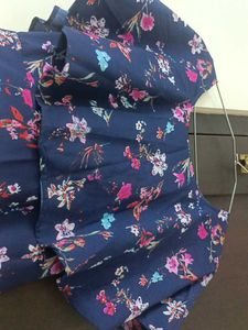 Floral Navy Blue Off - Shoulder Dress