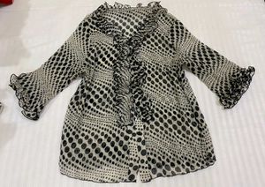 Polka Dot Ruffle Top