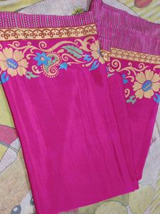 Elegant Crape Pink Saree