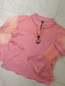 Fancy Peach Crop Top