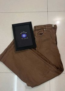 H&amp;M Women Twill Brown Trousers