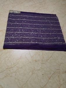 Elegant Purple Saree with Sequin Work