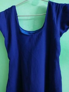 Royal Blue Kurta With Cream Pants