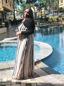 A Line Beach Color Full Dress