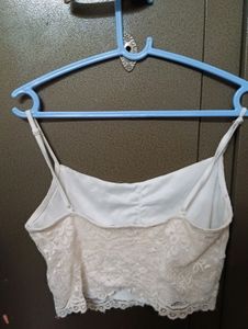 White Lace Cami Crop Top