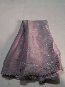 Elegant Lavender Embellished Saree