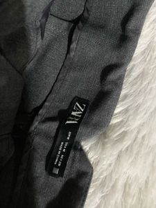 Zara Pleated Gray High-Waisted Trousers