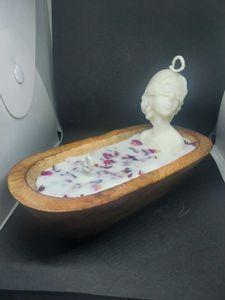 Lady Candle with Rose petals