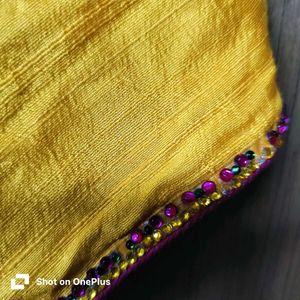 stone studded designer Yellow Blouse