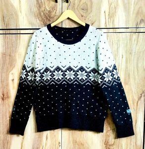 Black Designer Pullover Size-38