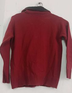 Maroon Knit Cardigan