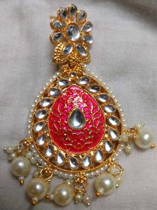 Elegant Pink Kundan Earrings