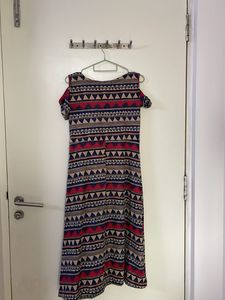 Patterned Cold Shoulder Dress