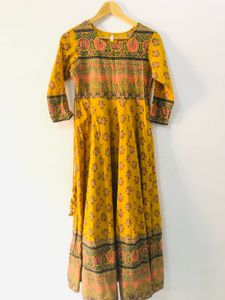Floral Print Flared Kurta