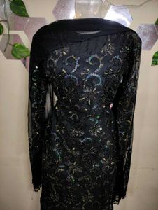 Glittery Black Suit With Statement Dupatta ✨🖤