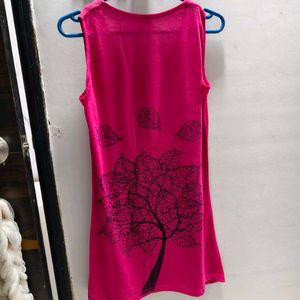 Pink Dress Mid Length Casual Wear