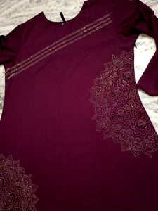 💜Beautiful Violet Designer Kurta And Plazzo Set