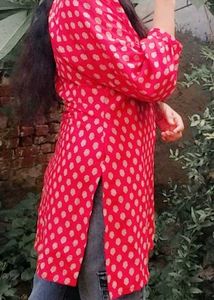 Red Printed Kurta