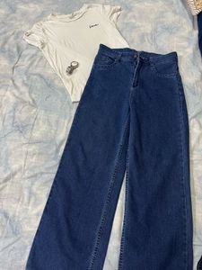 Dark Blue Wideleg Women Jeans