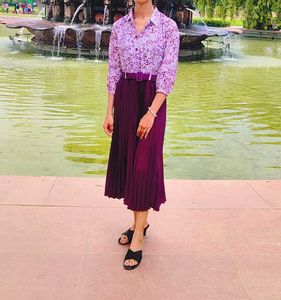 Stylish Purple Midi Dress
