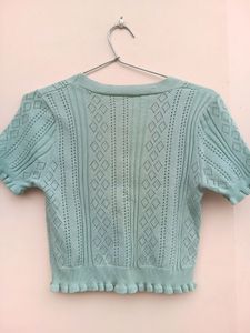 Pastel green cardigan top