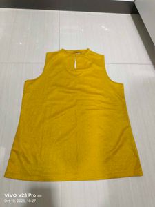 Mustard Sleeveless party .Top