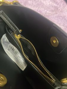Black Leather Bucket Bag