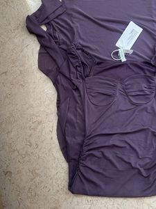 NEWME - Purple Sweetheart Neck Dress With Ruffle💜