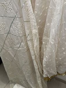 Elegant Embroidered White Anarkali