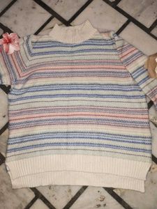 Striped Knit Pullover Sweater